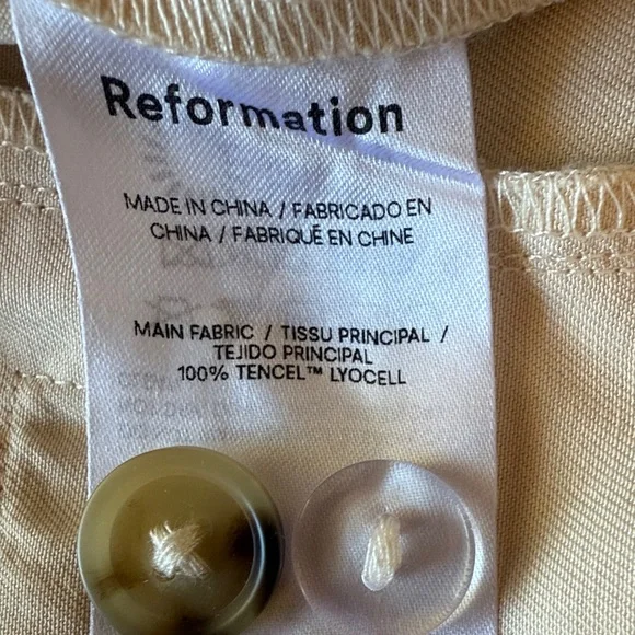Reformation Cream Trousers with Pockets size 4 - Picture 7 of 8